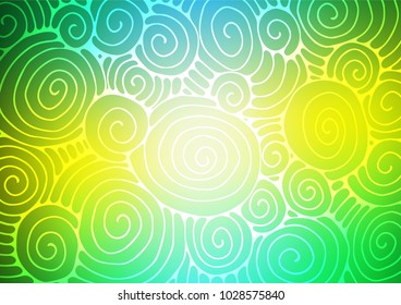 Light Green, Yellow vector natural elegant background. A vague abstract illustration with doodles in Indian style. The elegant pattern can be used as a part of a brand book.