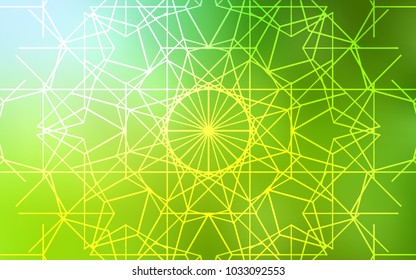 Light Green, Yellow vector natural abstract design. Glitter abstract illustration with doodles and lines drawn by child. Brand-new design for your business.