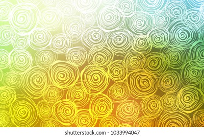 Light Green, Yellow vector natural abstract design. A vague abstract illustration with roses in doodles style. The template can be used as a background for cell phones.