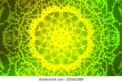Light Green, Yellow vector natural elegant background. Sketchy doodles drawn by child on blurred background. The template can be used as a background for cell phones.