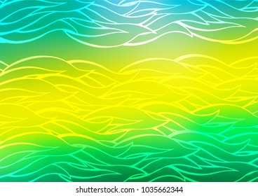 Light Green, Yellow vector natural abstract background. Creative illustration in blurred style with doodles and Zen tangles. The completely new template can be used for your brand book.