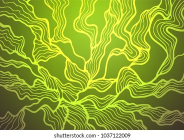 Light Green, Yellow vector natural elegant pattern. Colorful illustration in abstract style with doodles and Zen tangles. Hand painted design for web, leaflet, textile.
