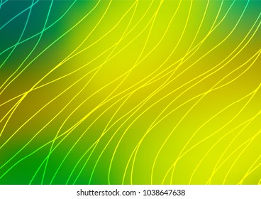 Light Green, Yellow vector natural elegant pattern. Colorful abstract illustration with lines in Asian style. Hand painted design for web, leaflet, textile.