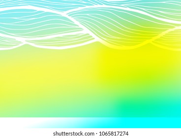 Light Green, Yellow vector natural abstract texture. Colorful abstract illustration with lines in Asian style. A completely new design for your business.
