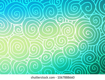 Light Green, Yellow vector natural abstract template. Decorative shining illustration with doodles on abstract template. Brand-new style for your business design.