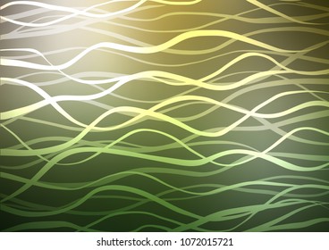 Light Green, Yellow vector natural curved line abstract background. Modern geometrical abstract illustration with doodles. The template can be used as a background for cell phones.