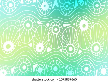 Light Green, Yellow vector natural elegant background. Shining colored illustration with doodles in Zen tangle style. The elegant pattern can be used as a part of a brand book.