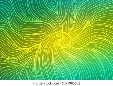 Light Green, Yellow vector natural abstract template. An elegant bright illustration with lines in Natural style. The pattern can be used for wallpapers and coloring books.