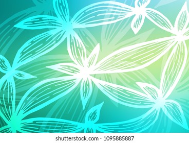 Light Green, Yellow vector natural elegant pattern. Glitter abstract illustration with doodles and Zen tangles. The doodle design can be used for your web site.