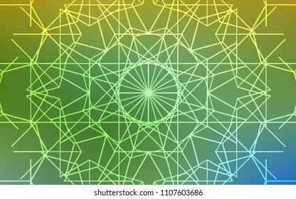 Light Green, Yellow vector natural elegant template. Blurred decorative design in Indian style with lines drown by child. The elegant pattern can be used as a part of a brand book.