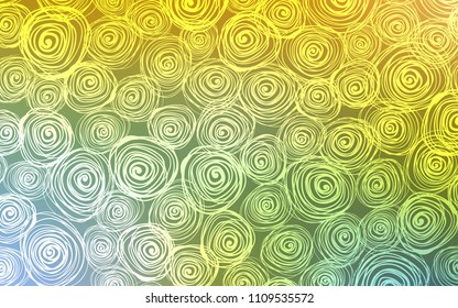 Light Green, Yellow vector natural abstract template. Shining colored illustration with roses in doodle style. The elegant pattern can be used as a part of a brand book.