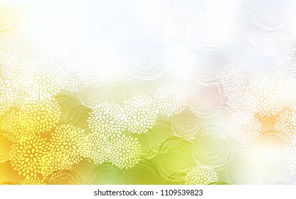 Light Green, Yellow vector natural elegant template. Colorful illustration in doodle style with flowers. A completely new template for your business design.