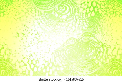 Light Green, Yellow vector natural elegant artwork. Shining colored illustration with flowers in doodle style. The doodle design can be used for your web site.