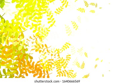 Light Green, Yellow vector natural artwork with leaves. Doodle illustration of leaves in Origami style with gradient. Pattern for heads of websites, designs.