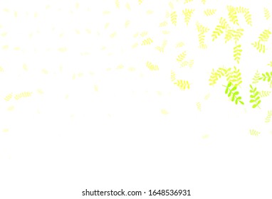 Color verde claro, patrón natural vector amarillo con hojas. Ilustración creativa en estilo borroso con hojas. Diseño pintado a mano para web, envoltura.