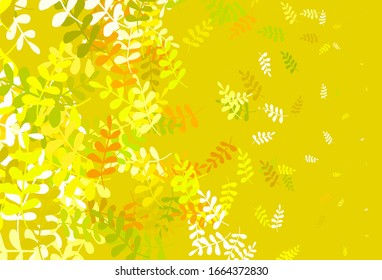 Arte natural vectorial amarillo verde claro con hojas. Ilustración de hojas en estilo Origami con degradado. Patrón para los jefes de sitios web, diseños.