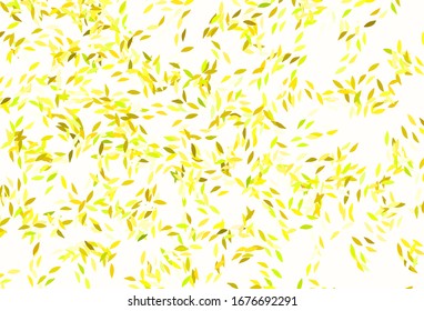 Light Green, Yellow vector natural pattern with leaves. A vague abstract illustration with leaves in doodles style. Template for backgrounds of cell phones.
