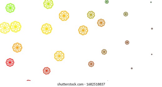 Light Green, Yellow vector natural layout with flowers. Modern design with gradient Flowers on abstract background. Pattern for website designs.