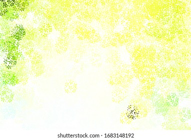 Light Green, Yellow vector natural backdrop with leaves. An elegant bright illustration with leaves in Natural style. Colorful pattern for kid's books.