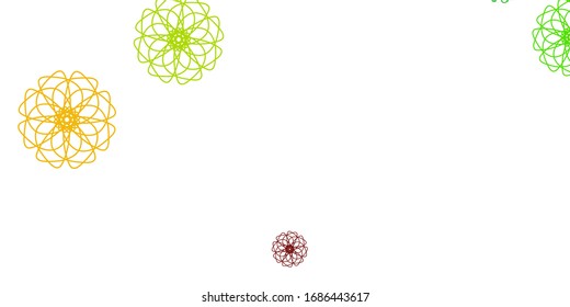 Light Green, Yellow vector natural backdrop with flowers. Illustration with abstract colorful flowers with gradient. Pattern for women day promotion.