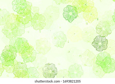 Light Green, Yellow vector natural artwork with leaves. Creative illustration in blurred style with flowers. Hand painted design for web, leaflets.