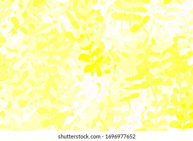 Light Green, Yellow vector natural backdrop with leaves. Brand new colored illustration in blurry style with leaves. New design for your business.