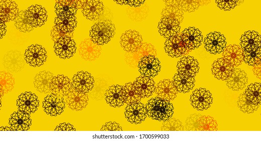 Color verde claro, amarillo vectorial, fondo natural con flores. Ilustración abstracta con flores de estilo Origami. Patrón para diseños de sitios web.