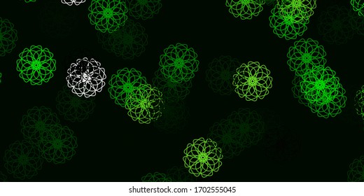 Arte natural vectorial amarillo verde claro con flores. Flores abstractas de color degradado sobre un fondo sencillo. Diseño inteligente para folletos, libros.