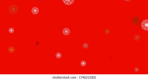 Hellgrünes, gelbes Vektorlayout mit Blumen. Farbenfrohe abstrakte Blumen auf einfachem Hintergrund. Farbenfrohe Muster für Frühlingspartys.
