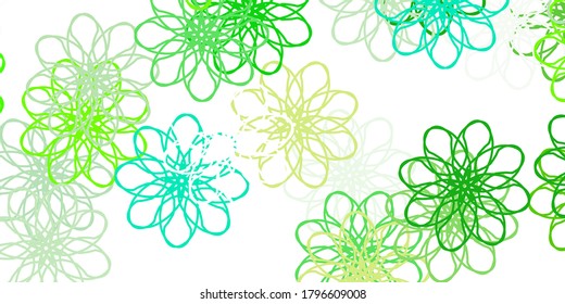 Light Green, Yellow vector natural backdrop with flowers. Colorful flowers in natural style on simple background. Pattern for website designs.