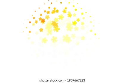Hellgrüner, gelber, Vektorhintergrund mit Blumen. Farbige Illustration im Doodle-Stil mit Blumen. Eine neue Textur für Ihr Tapete-Design.