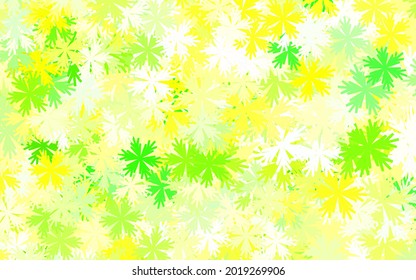 Light Green, Yellow vector natural artwork with flowers. Abstract illustration with flowers in doodles style. Brand new design for your business.