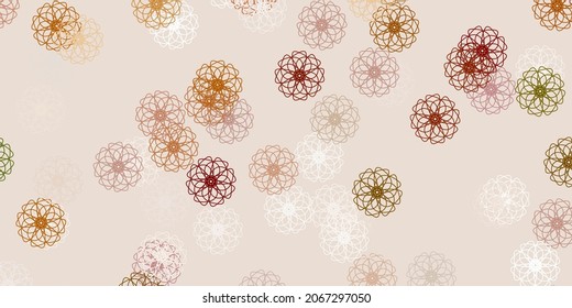 Light green, yellow vector natural artwork with flowers. Abstract illustration with flowers in Origami style. Smart design for wrapping, wallpapers.