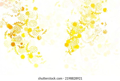 Verde claro, pintura vectorial amarillo natural con flores Una elegante ilustración brillante con flores. Patrón para jefes de sitios web, diseños.