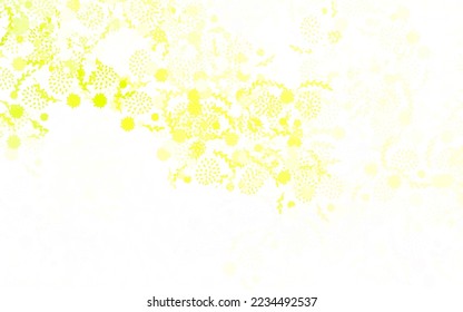 Light Green, Yellow vector natural backdrop with flowers Illustration with colorful abstract doodle flowers. New template for your brand book.