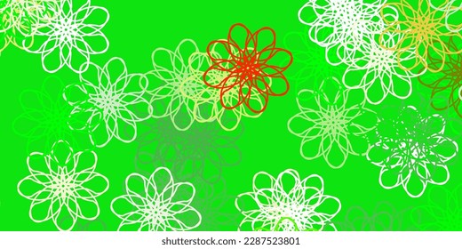 Light Green, Yellow vector natural layout with flowers. Simple design with flowers on abstarct background. Smart design for wrapping, wallpapers.