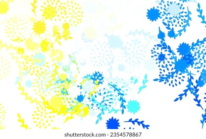 Light Green, Yellow vector natural background with flowers, roses. Shining colored illustration with flowers. Textured pattern for websites, banners.