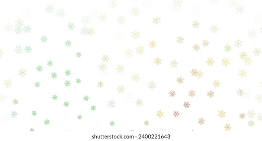 Light green, yellow vector natural layout with flowers. Abstract illustration with flowers in Origami style. Pattern for women day promotion.