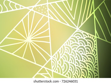 Light Green, Yellow vector natural elegant pattern. A completely new color illustration in doodle style. Brand-new design for your business.