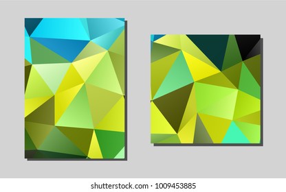 Light Green, Yellow vector pattern for posters. Booklet with text box on colorful abstract background. Completely new template for your brand book.