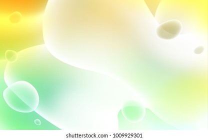 Light Green, Yellow vector pattern with lava shapes. Blurred geometric sample with gradient bubbles.  A completely new template for your business design.