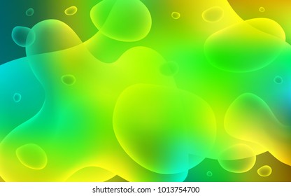 Light Green, Yellow vector pattern with liquid shapes. Geometric illustration in memphis style with gradient.  The elegant pattern for brand book.