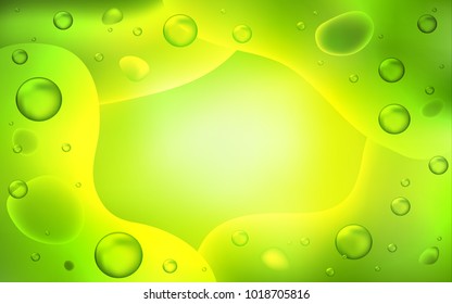 Light Green, Yellow vector pattern with bubble shapes. Modern gradient abstract illustration with bandy lines. Textured wave pattern for backgrounds.