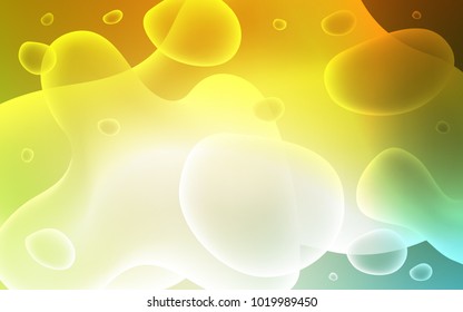 Light Green, Yellow vector pattern with bubble shapes. Creative illustration in halftone memphis style with gradient. A completely new template for your business design.