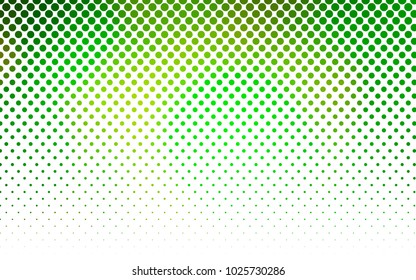 Light Green, Yellow vector pattern with colored spheres. Geometric sample of repeating circles on white background in halftone style.