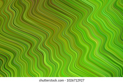 Light Green, Yellow vector pattern with bent ribbons. Colorful abstract illustration with gradient lines. Textured wave pattern for backgrounds.