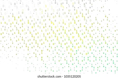 Light Green, Yellow vector pattern with Digit symbols. Colored mathematic signs with gradient on white background. The pattern can be used as ads, poster, banner for books.
