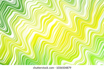 Light Green, Yellow vector pattern with bent lines. An elegant bright illustration with gradient. The best blurred design for your business.