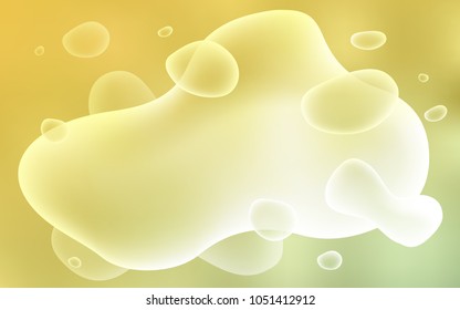 Light Green, Yellow vector pattern with bubble shapes. Shining crooked illustration in memphis style. New composition for your brand book.