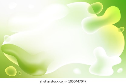 Light Green, Yellow vector pattern with liquid shapes. Creative illustration in halftone memphis style with gradient. The best blurred design for your business.